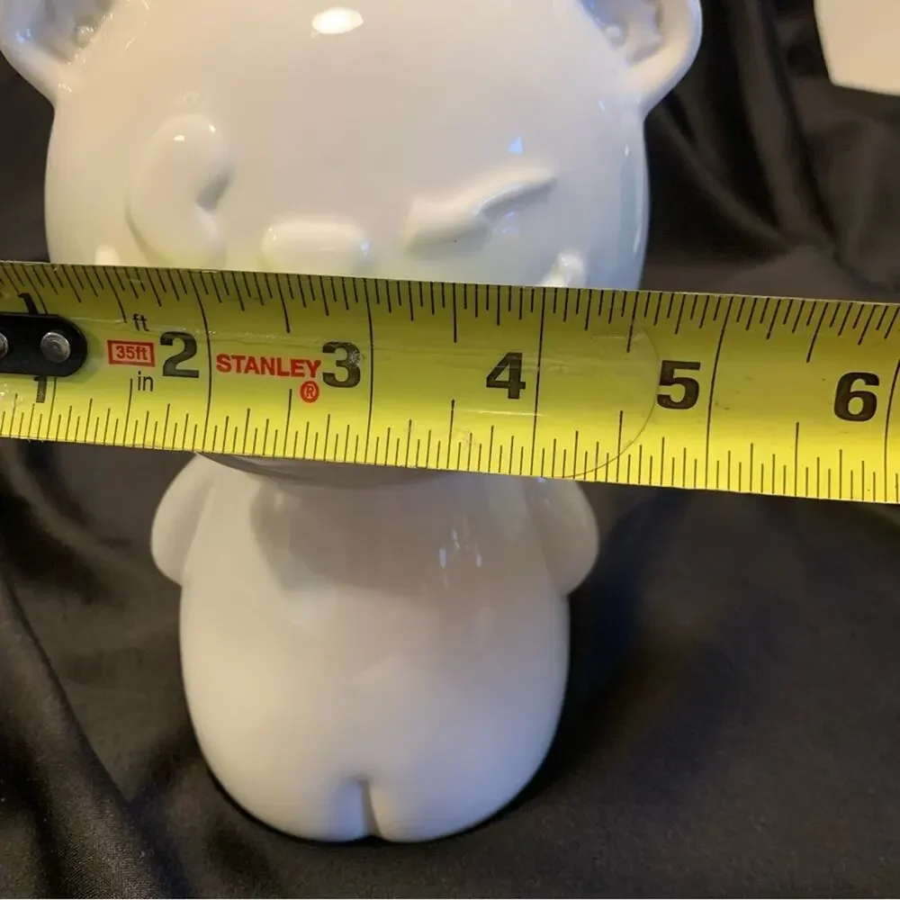 Angry Bear White Ceramic Vase